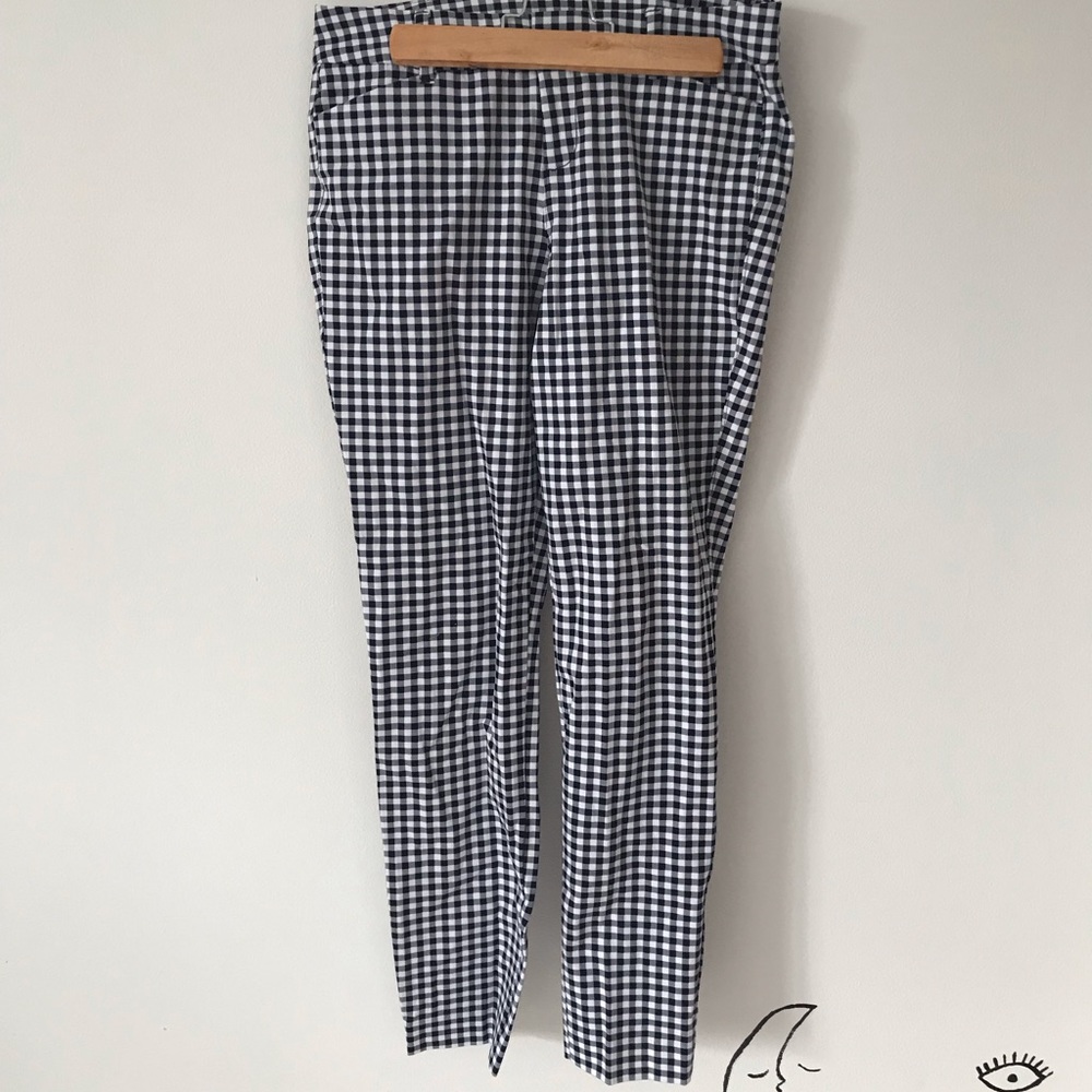 gingham black and white old navy pants